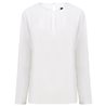 Womens Pleat Front Long Sleeve Blouse