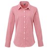 Womens Microcheck Gingham Long Sleeve Cotton Shirt