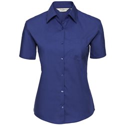 Womens Short Sleeve Pure Cotton Easycare Poplin Shirt
