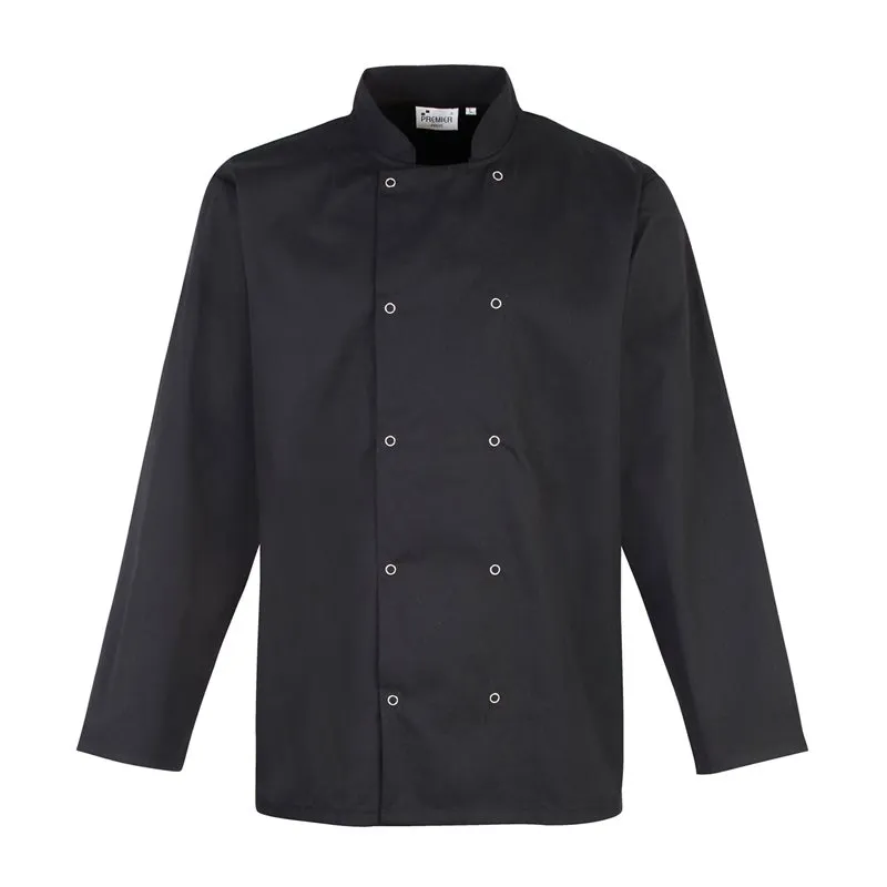 Studded Front Long Sleeve Chefs Jacket Studded Front Long Sleeve Chefs Jacket