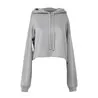 Womens Cropped Fleece Hoodie