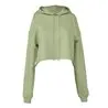 Womens Cropped Fleece Hoodie