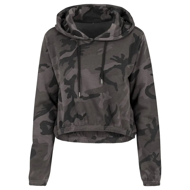 Womens Camo Cropped Hoodie Womens Camo Cropped Hoodie