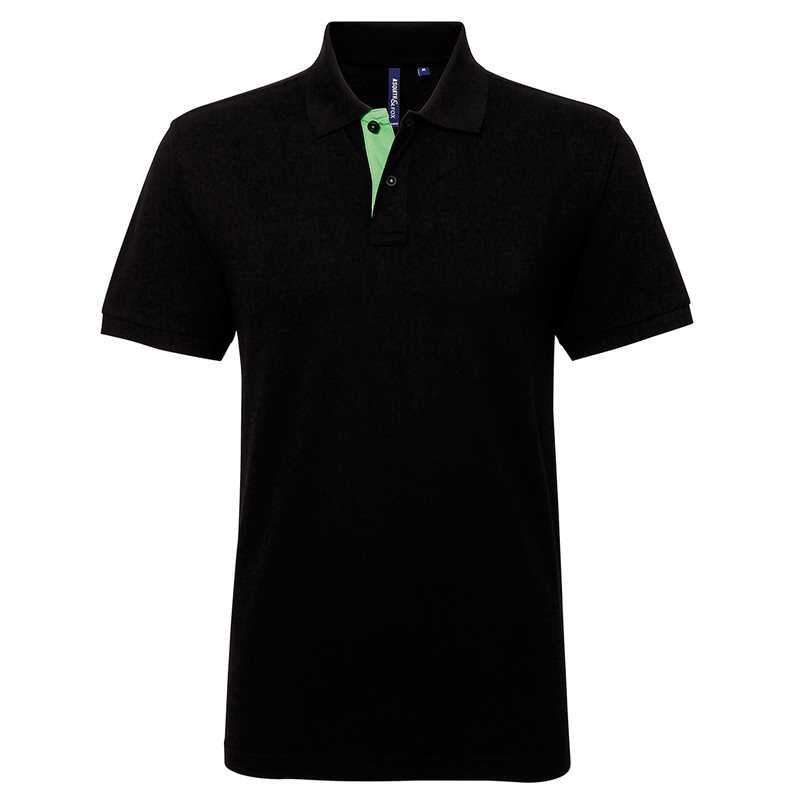 Mens Classic Fit Contrast Polo