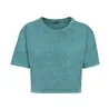 Womens Acid Washed Cropped Tee