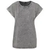 Womens Acid Washed Extended Shoulder Tee