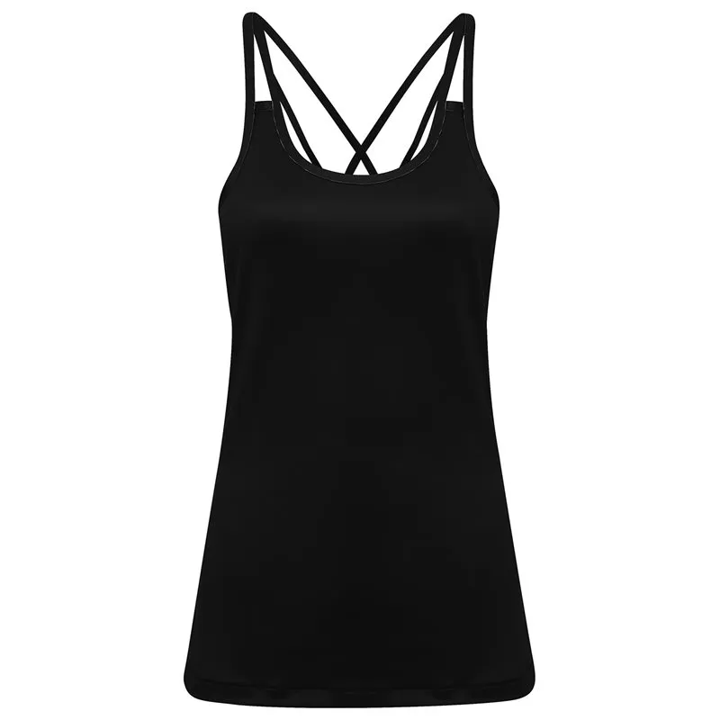 Womens Tridri Laser Cut Spaghetti Strap Vest