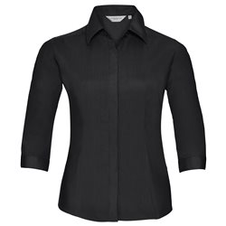 Womens Sleeve Polycotton Easycare Fitted Poplin Shirt