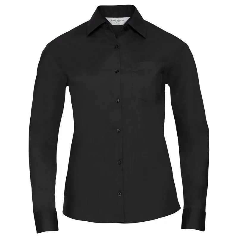 Womens Long Sleeve Polycotton Easycare Poplin Shirt Womens Long Sleeve Polycotton Easycare Poplin Shirt