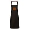 Division Waxedlook Denim Bib Apron With Faux Leather