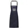 Division Waxedlook Denim Bib Apron With Faux Leather