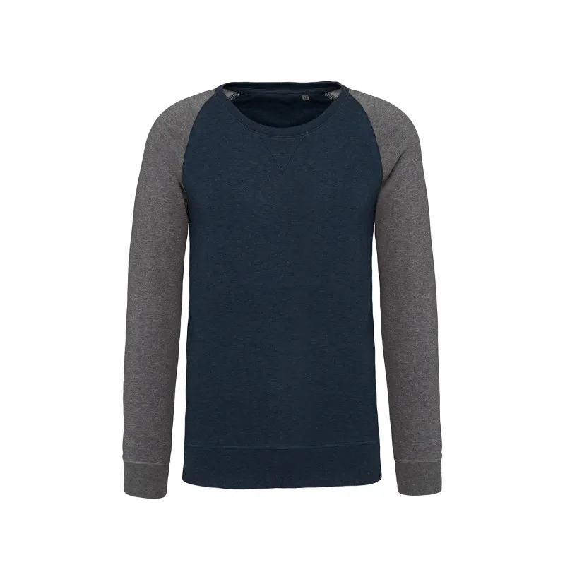 Men'S Two-Tone Organic Crew Neck Raglan Sleeve Sweatshirt Men'S Two-Tone Organic Crew Neck Raglan Sleeve Sweatshirt