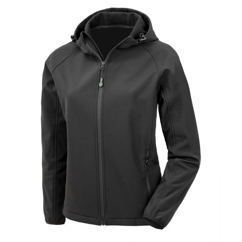 Womenís Recycled 3-Layer Printable Hooded Softshell