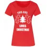 Women'S "This Girl Loves Christmas" Short Sleeve Tee
