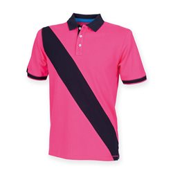 Diagonal Stripe Piqu Polo Shirt