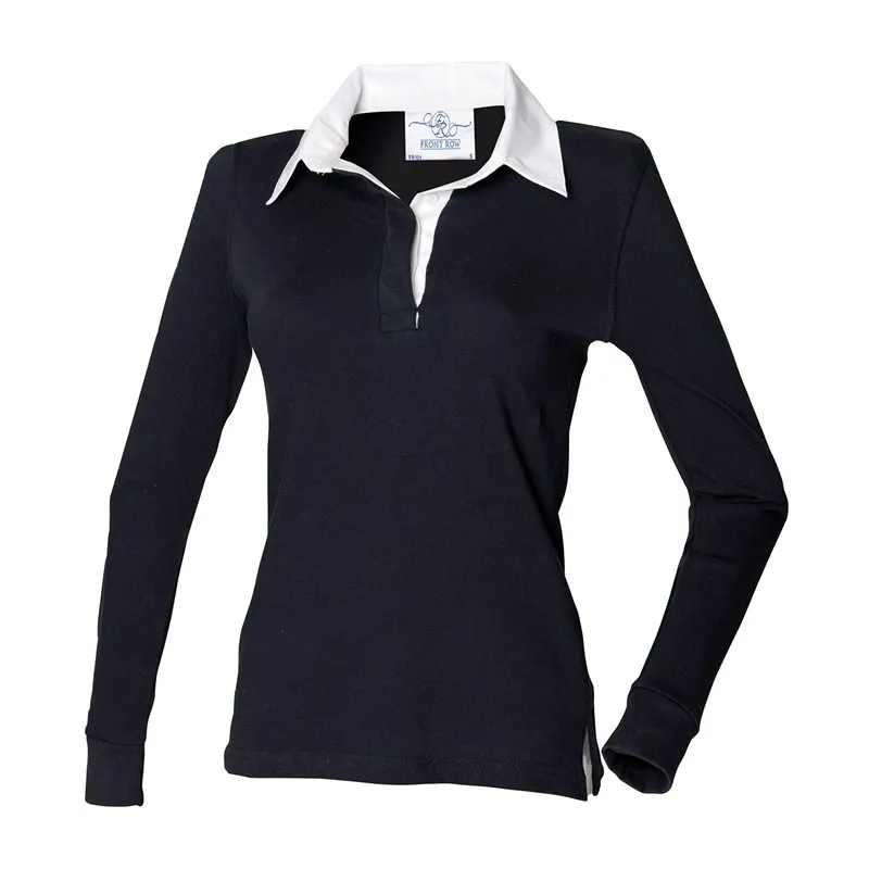Womens Long Sleeve Plain Rugby Shirt Womens Long Sleeve Plain Rugby Shirt